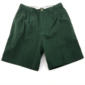 Daniel Cremieux Green Pleated Cotton Shorts